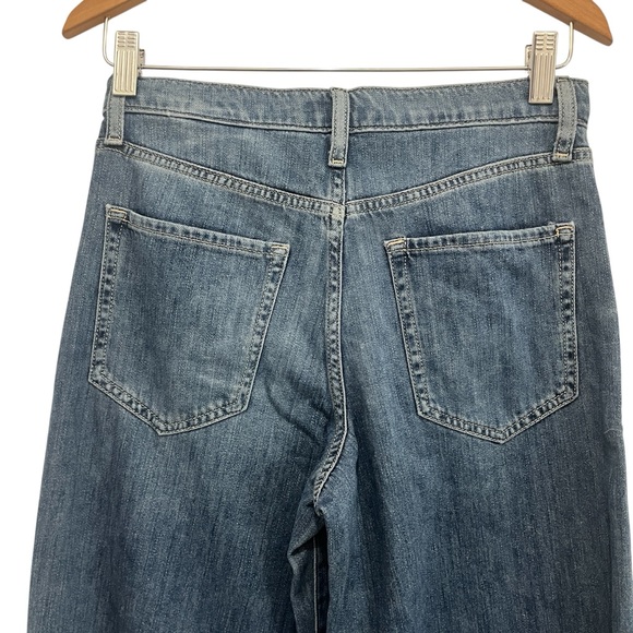 NWT Banana Republic High Rise Flare Wide Leg Jeans with Leg-Slit in Dark Blue 26 - Picture 9 of 11